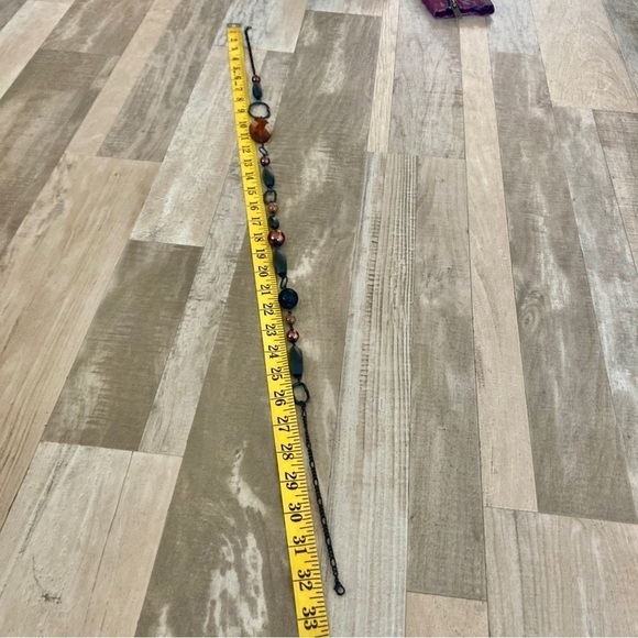 Artisan BEAD and Chain Long Statement Necklace EB - Picture 8 of 12